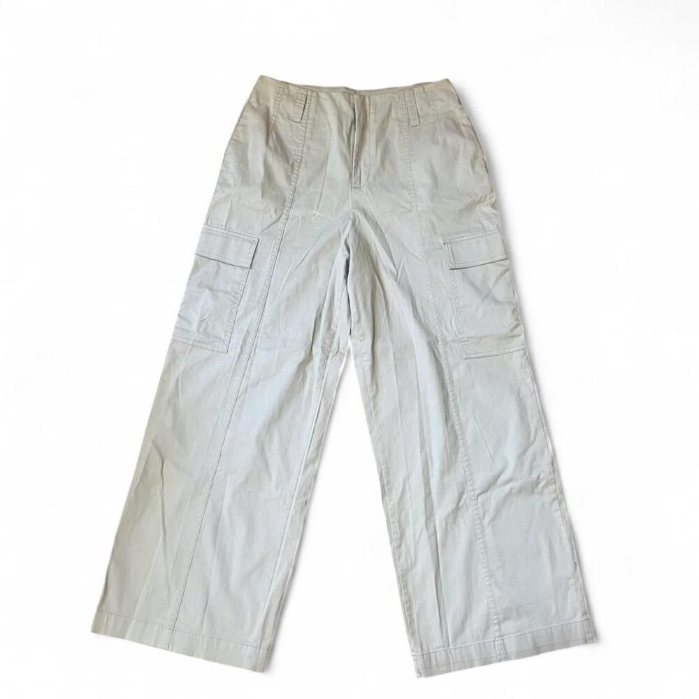 Calvin Klein Jeans Women's Beige Khaki Cargo Wide Leg Trousers SZ 10